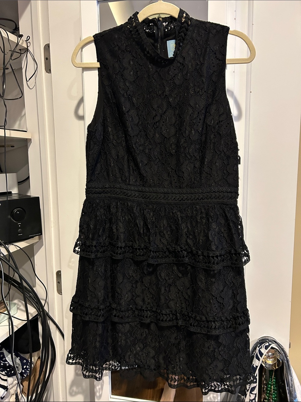 CeCe Black Lace Accented Dress